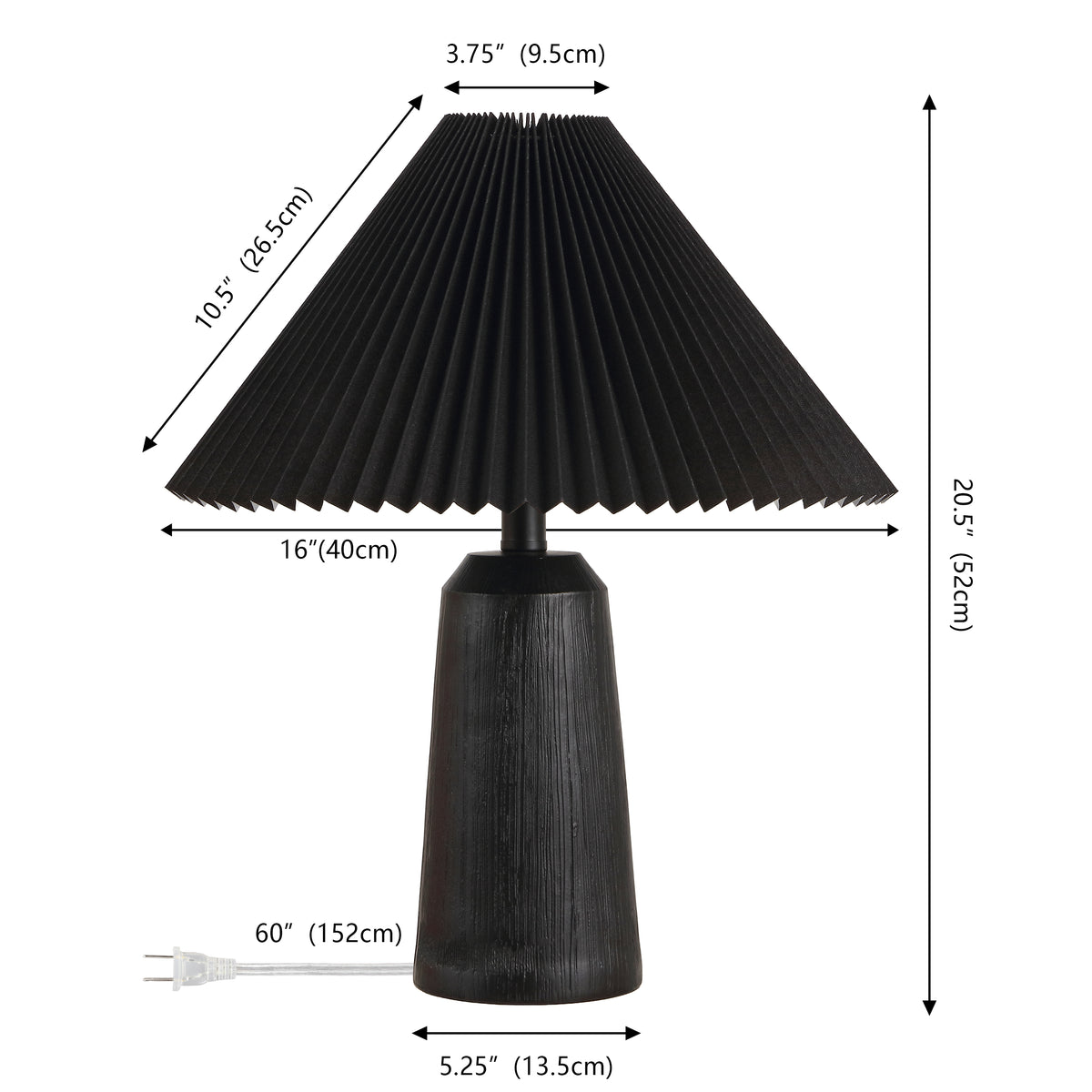 Ishika 20.5" Rustic Scandinavian Resin/Iron Lighthouse LED Table Lamp with Pleated Shade