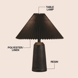 Ishika 20.5" Rustic Scandinavian Resin/Iron Lighthouse LED Table Lamp with Pleated Shade
