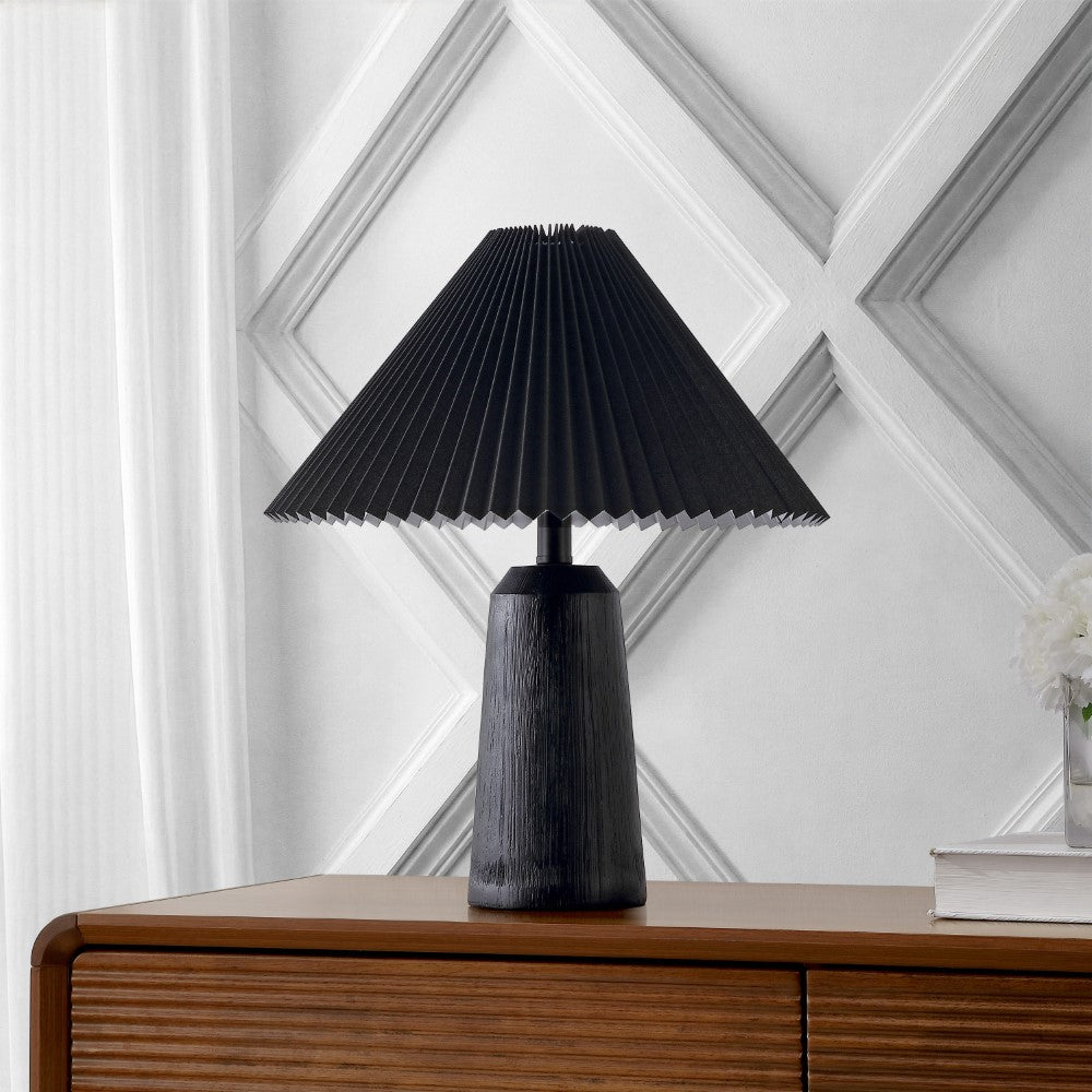 Ishika 20.5" Rustic Scandinavian Resin/Iron Lighthouse LED Table Lamp with Pleated Shade