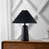 Ishika 20.5" Rustic Scandinavian Resin/Iron Lighthouse LED Table Lamp with Pleated Shade