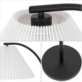 Homesake 60.5" Modern Glam Metal Arc LED Floor Lamp with Pleated Shade