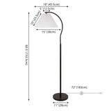 Homesake 60.5" Modern Glam Metal Arc LED Floor Lamp with Pleated Shade