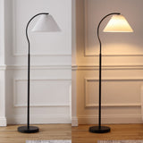Homesake 60.5" Modern Glam Metal Arc LED Floor Lamp with Pleated Shade