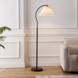 Homesake 60.5" Modern Glam Metal Arc LED Floor Lamp with Pleated Shade