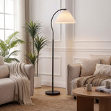 Homesake 60.5" Modern Glam Metal Arc LED Floor Lamp with Pleated Shade