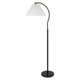Homesake 60.5" Modern Glam Metal Arc LED Floor Lamp with Pleated Shade