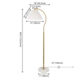 Homesake 60.5" Modern Glam Metal Arc LED Floor Lamp with Pleated Shade