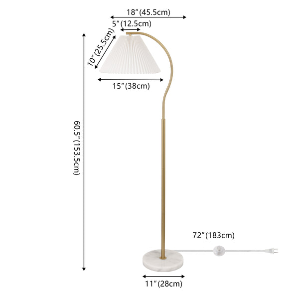Dimension Image Brass Gold/White Marble Base