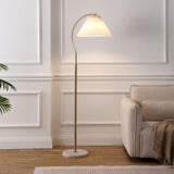 Homesake 60.5" Modern Glam Metal Arc LED Floor Lamp with Pleated Shade