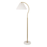Homesake 60.5" Modern Glam Metal Arc LED Floor Lamp with Pleated Shade