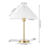 Kenroy 21.25" Modern Glam Metal Column LED Table Lamp with USB Charging Port and Pleated Shade