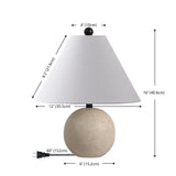 Talenor 16" Modern Minimalist Travertine Globe LED Table Lamp