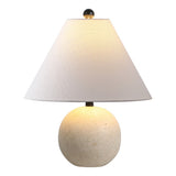 Talenor 16" Modern Minimalist Travertine Globe LED Table Lamp