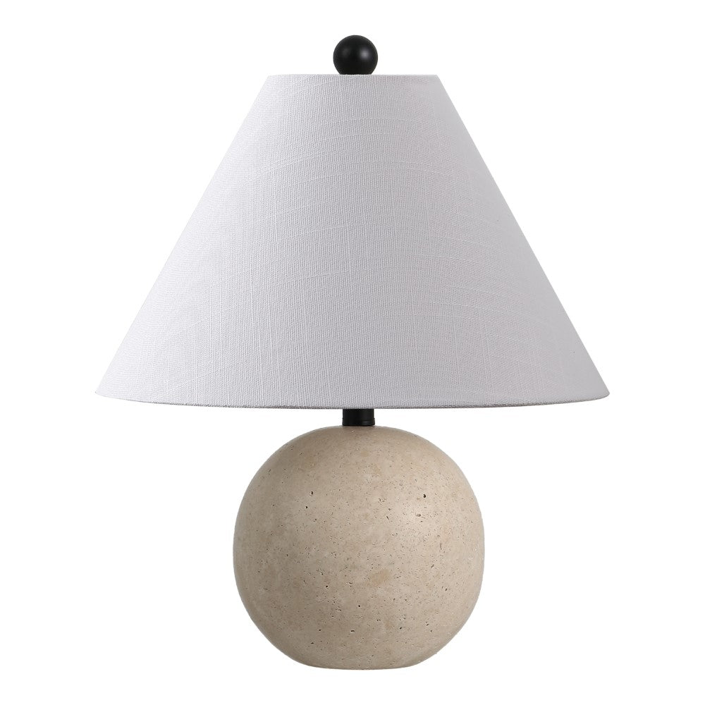 Talenor 16" Modern Minimalist Travertine Globe LED Table Lamp