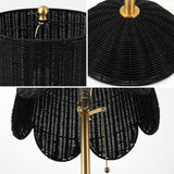 Elyzo 63.5" Coastal Bohemian Scallop Shade Rattan/Metal LED Floor Lamp with Pull Chain