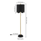 Elyzo 63.5" Coastal Bohemian Scallop Shade Rattan/Metal LED Floor Lamp with Pull Chain