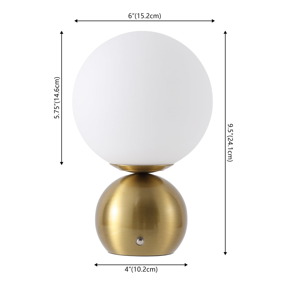 Silverpine 9.5 in. Modern Minimalist Metal Rechargeable Integrated Dimmable LED Table Lamp with Touch Sensor