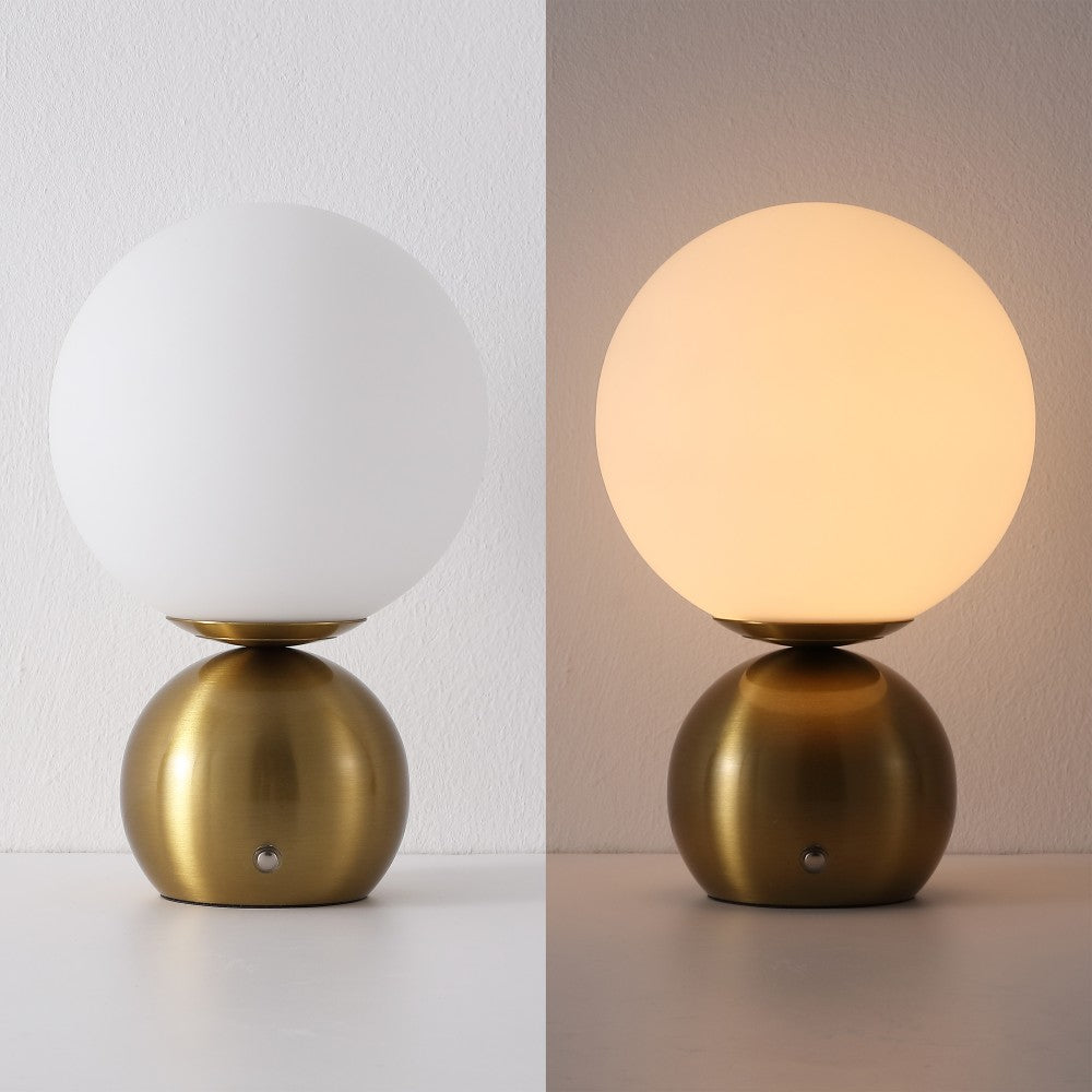 Silverpine 9.5 in. Modern Minimalist Metal Rechargeable Integrated Dimmable LED Table Lamp with Touch Sensor
