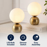 Silverpine 9.5 in. Modern Minimalist Metal Rechargeable Integrated Dimmable LED Table Lamp with Touch Sensor
