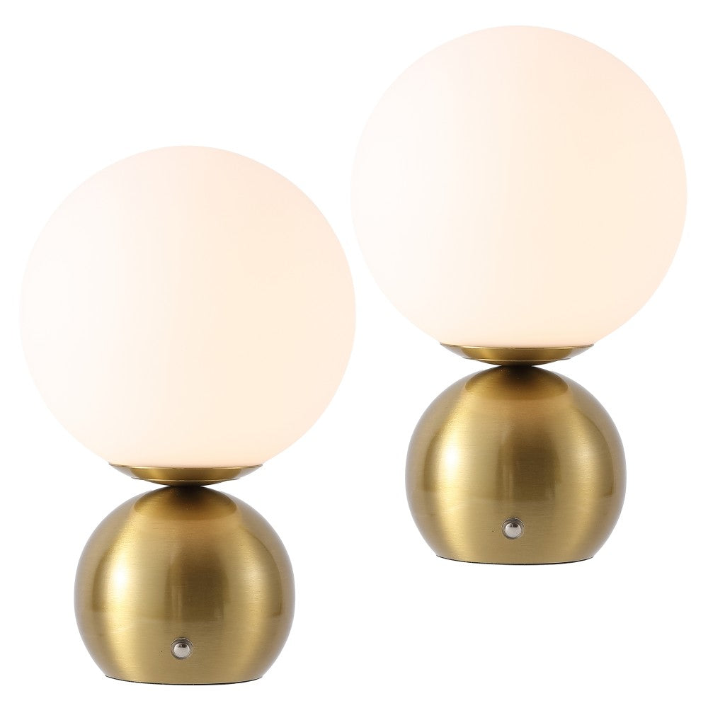 Silverpine 9.5 in. Modern Minimalist Metal Rechargeable Integrated Dimmable LED Table Lamp with Touch Sensor