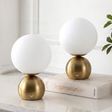 Silverpine 9.5 in. Modern Minimalist Metal Rechargeable Integrated Dimmable LED Table Lamp with Touch Sensor
