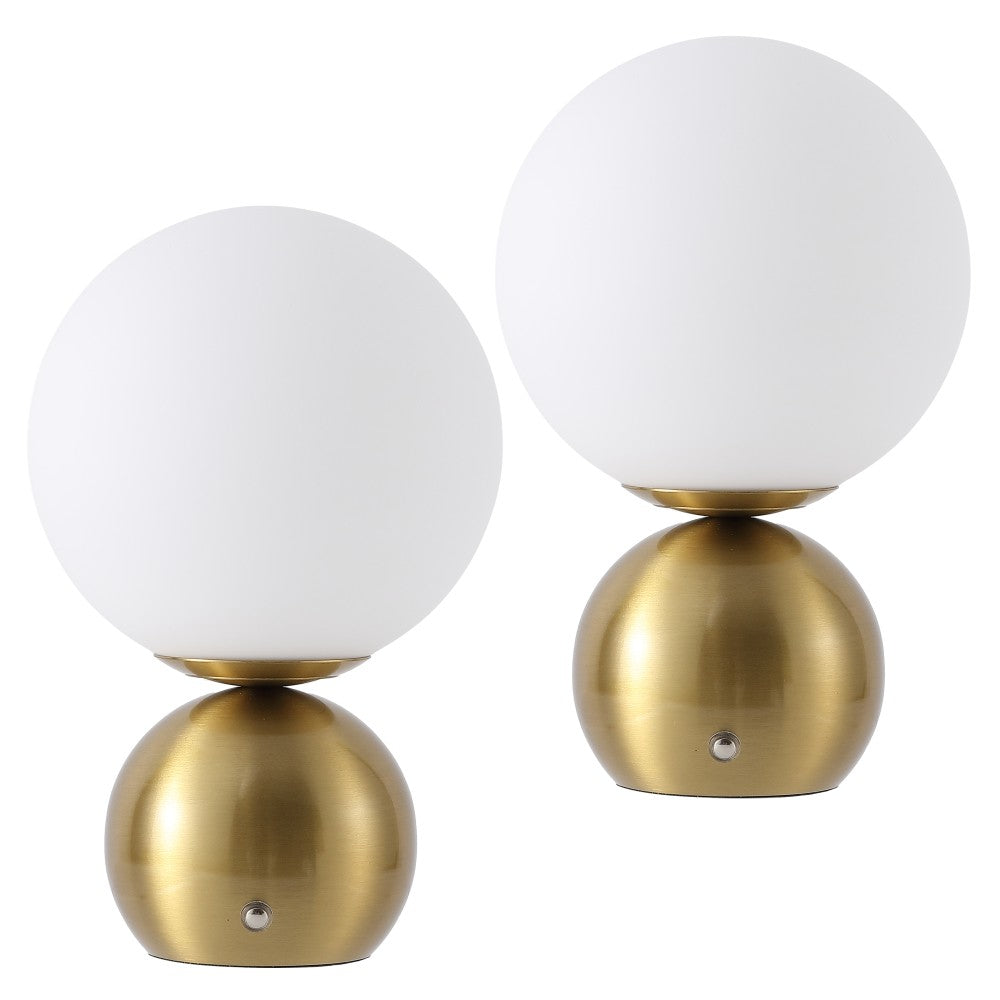 Silverpine 9.5 in. Modern Minimalist Metal Rechargeable Integrated Dimmable LED Table Lamp with Touch Sensor