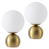 Silverpine 9.5 in. Modern Minimalist Metal Rechargeable Integrated Dimmable LED Table Lamp with Touch Sensor
