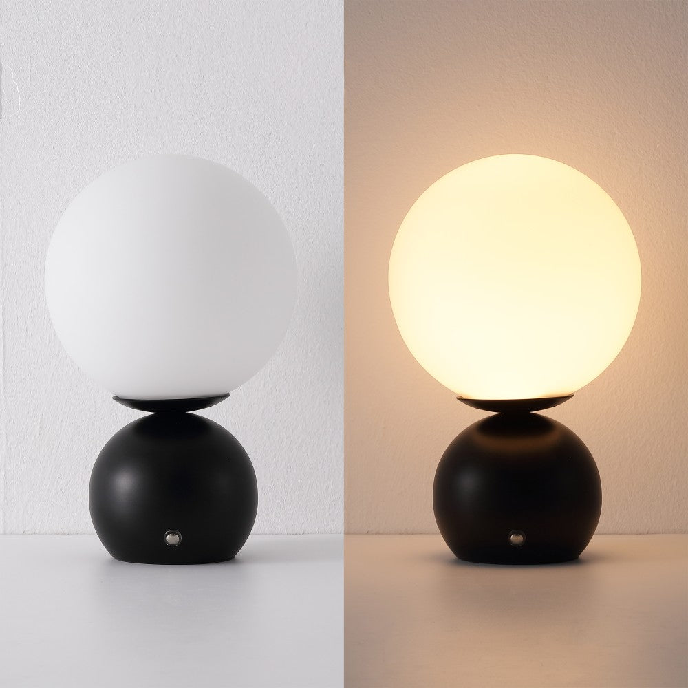 Silverpine 9.5 in. Modern Minimalist Metal Rechargeable Integrated Dimmable LED Table Lamp with Touch Sensor