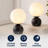 Silverpine 9.5 in. Modern Minimalist Metal Rechargeable Integrated Dimmable LED Table Lamp with Touch Sensor