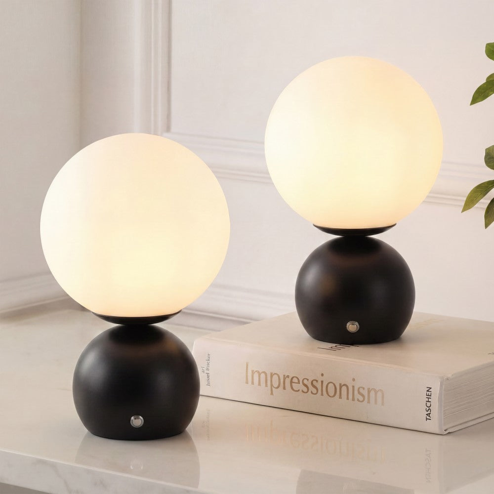 Silverpine 9.5 in. Modern Minimalist Metal Rechargeable Integrated Dimmable LED Table Lamp with Touch Sensor