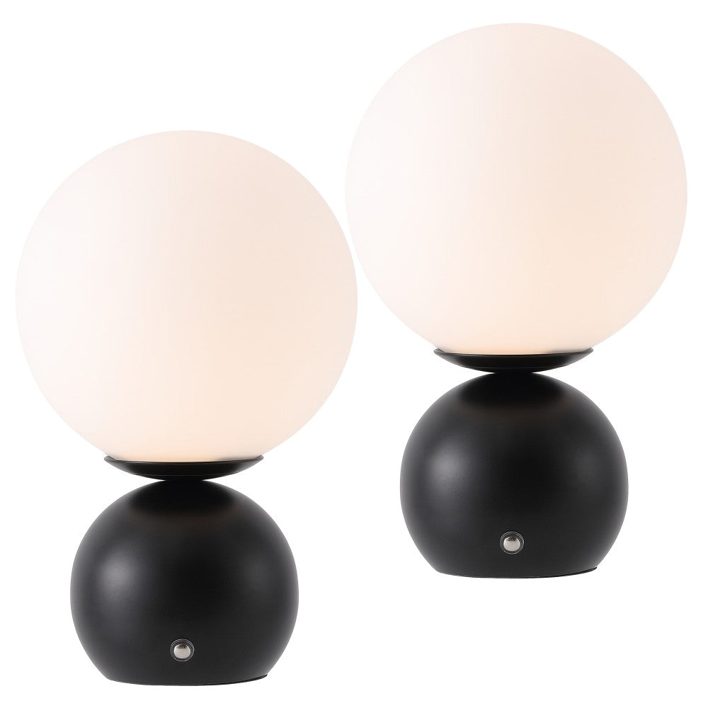 Silverpine 9.5 in. Modern Minimalist Metal Rechargeable Integrated Dimmable LED Table Lamp with Touch Sensor