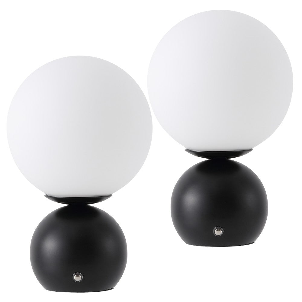 Silverpine 9.5 in. Modern Minimalist Metal Rechargeable Integrated Dimmable LED Table Lamp with Touch Sensor