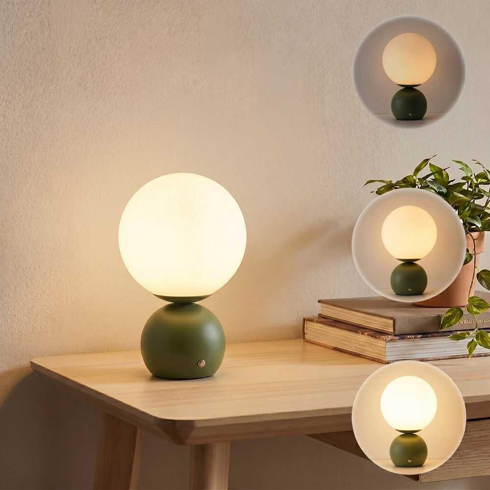 Silverpine 9.5 in. Modern Minimalist Metal Rechargeable Integrated Dimmable LED Table Lamp with Touch Sensor