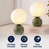 Silverpine 9.5 in. Modern Minimalist Metal Rechargeable Integrated Dimmable LED Table Lamp with Touch Sensor