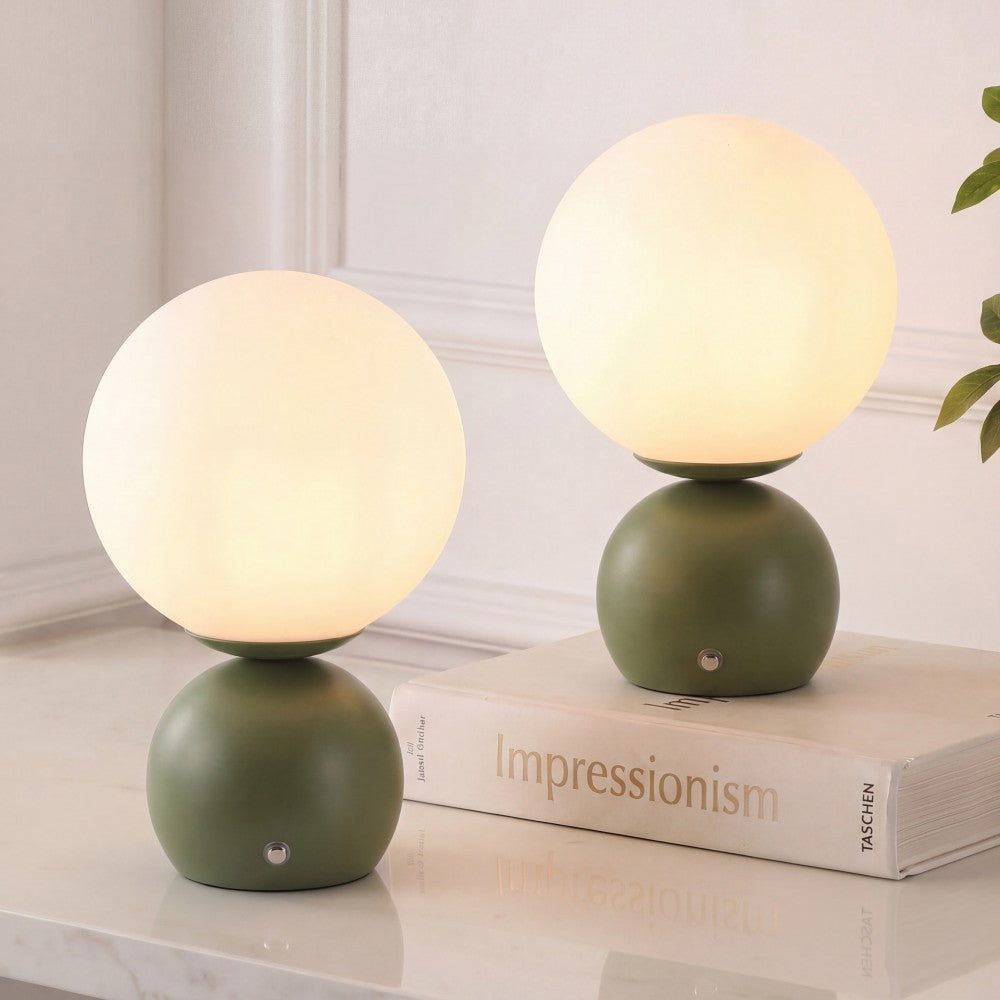 Silverpine 9.5 in. Modern Minimalist Metal Rechargeable Integrated Dimmable LED Table Lamp with Touch Sensor