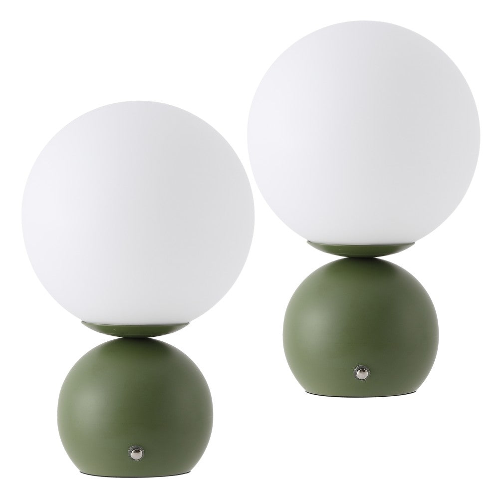 Silverpine 9.5 in. Modern Minimalist Metal Rechargeable Integrated Dimmable LED Table Lamp with Touch Sensor