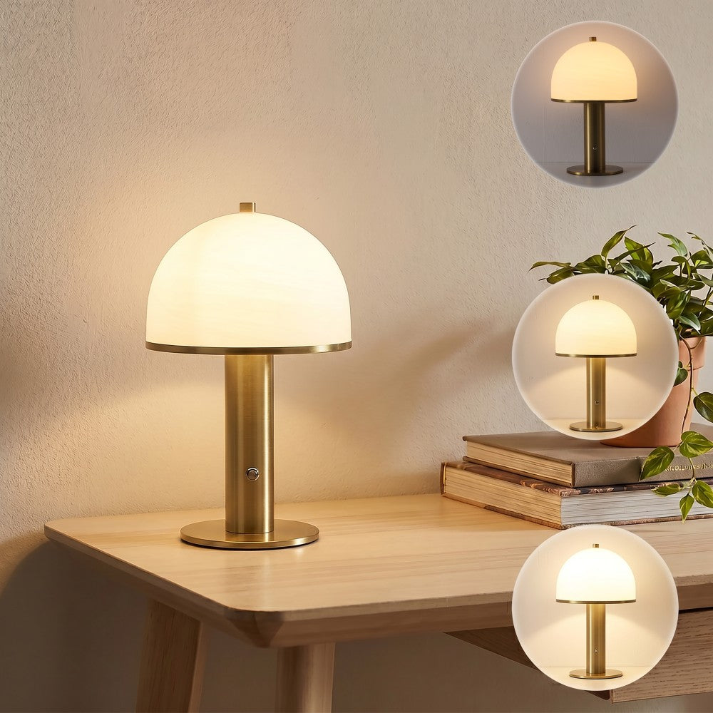 Wildwood 12.3 in. Modern Metal Rechargeable Integrated Dimmable LED Table Lamp with Touch Sensor