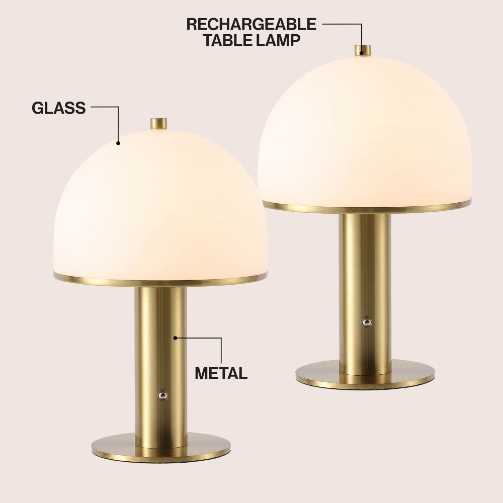 Wildwood 12.3 in. Modern Metal Rechargeable Integrated Dimmable LED Table Lamp with Touch Sensor