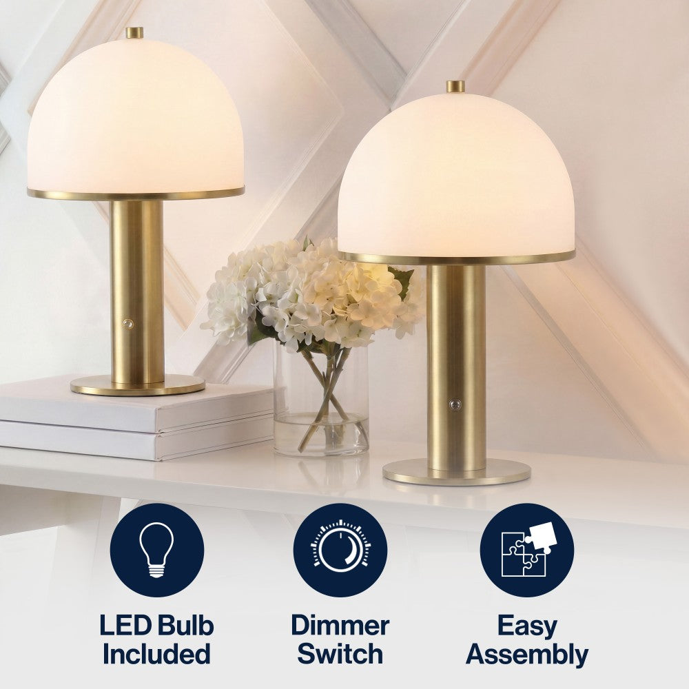 Wildwood 12.3 in. Modern Metal Rechargeable Integrated Dimmable LED Table Lamp with Touch Sensor
