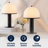 Wildwood 12.3 in. Modern Metal Rechargeable Integrated Dimmable LED Table Lamp with Touch Sensor