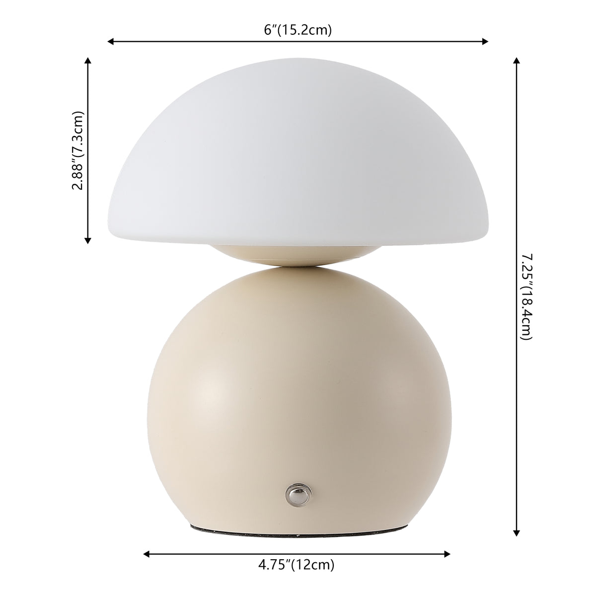 Arbor 7.3 in. Modern Minimalist Metal and Glass Rechargeable Integrated Touch Sensor Dimmable LED Table Lamp