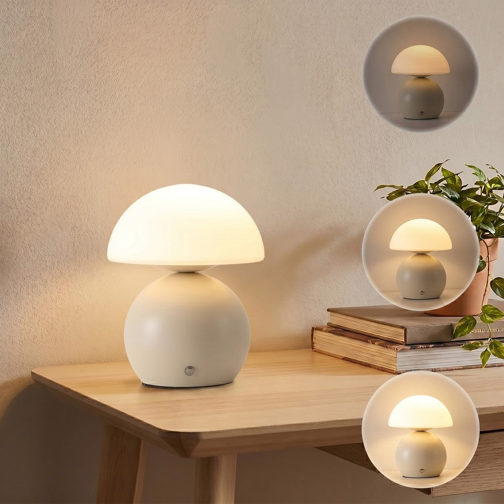 Arbor 7.3 in. Modern Minimalist Metal and Glass Rechargeable Integrated Touch Sensor Dimmable LED Table Lamp