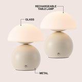 Arbor 7.3 in. Modern Minimalist Metal and Glass Rechargeable Integrated Touch Sensor Dimmable LED Table Lamp