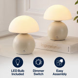 Arbor 7.3 in. Modern Minimalist Metal and Glass Rechargeable Integrated Touch Sensor Dimmable LED Table Lamp
