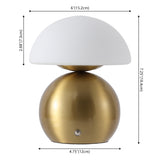 Arbor 7.3 in. Modern Minimalist Metal and Glass Rechargeable Integrated Touch Sensor Dimmable LED Table Lamp