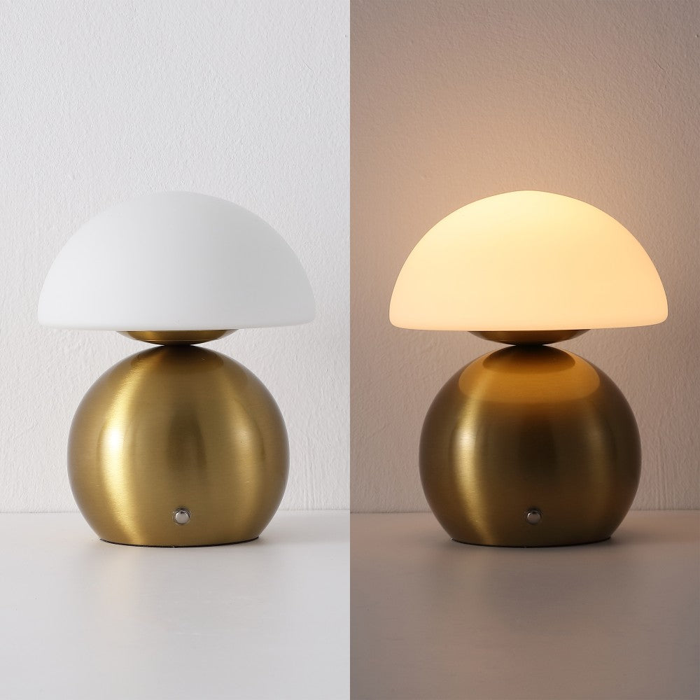 Arbor 7.3 in. Modern Minimalist Metal and Glass Rechargeable Integrated Touch Sensor Dimmable LED Table Lamp