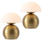 Arbor 7.3 in. Modern Minimalist Metal and Glass Rechargeable Integrated Touch Sensor Dimmable LED Table Lamp