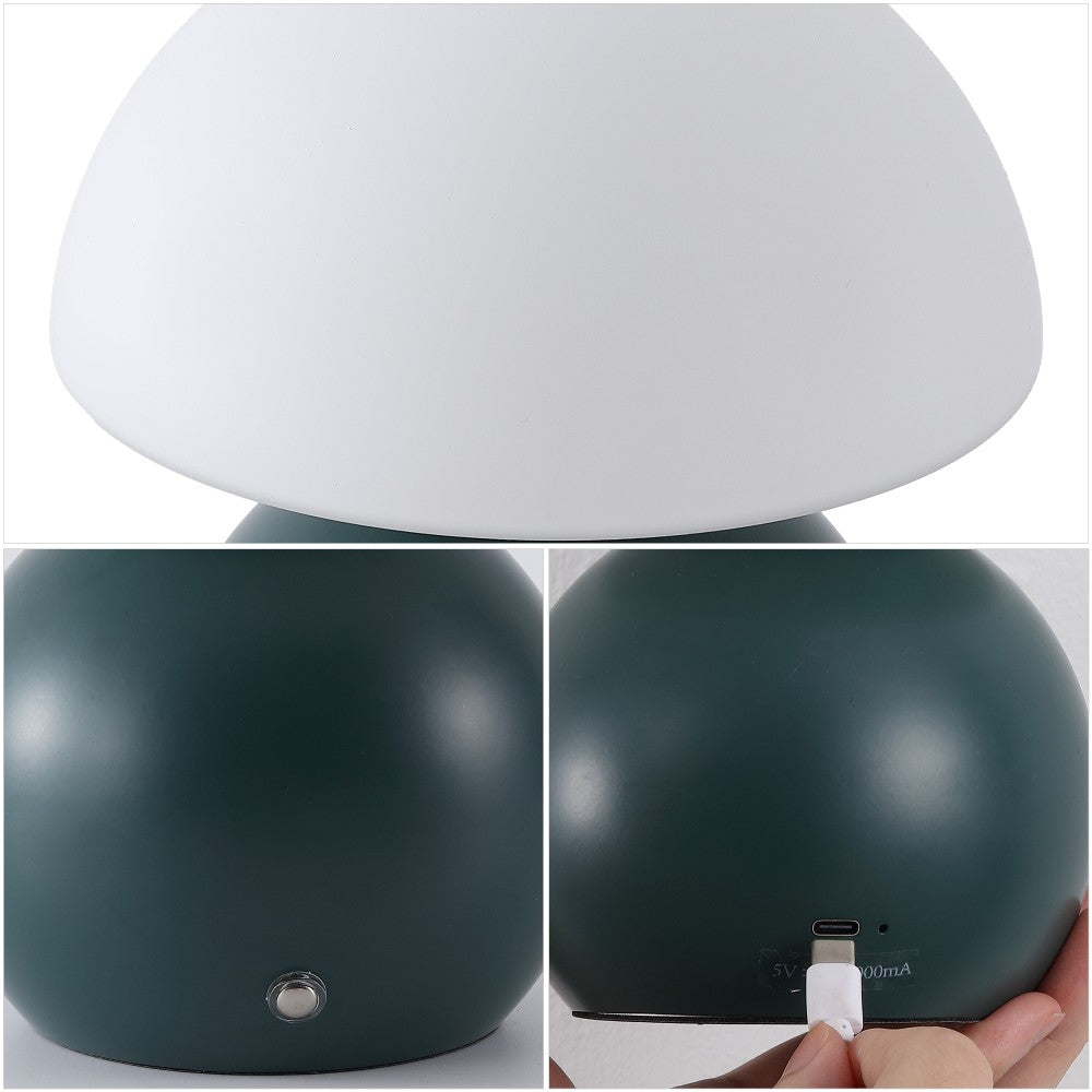 Arbor 7.3 in. Modern Minimalist Metal and Glass Rechargeable Integrated Touch Sensor Dimmable LED Table Lamp