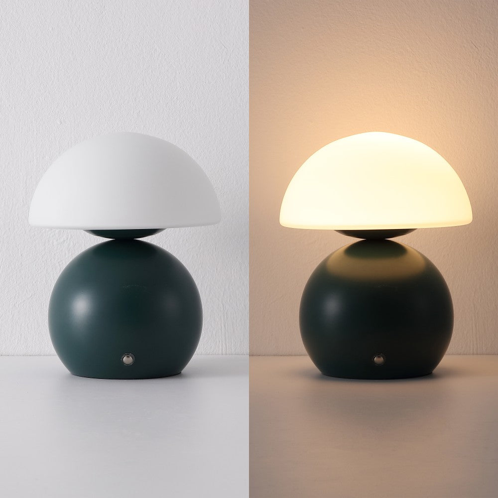 Arbor 7.3 in. Modern Minimalist Metal and Glass Rechargeable Integrated Touch Sensor Dimmable LED Table Lamp