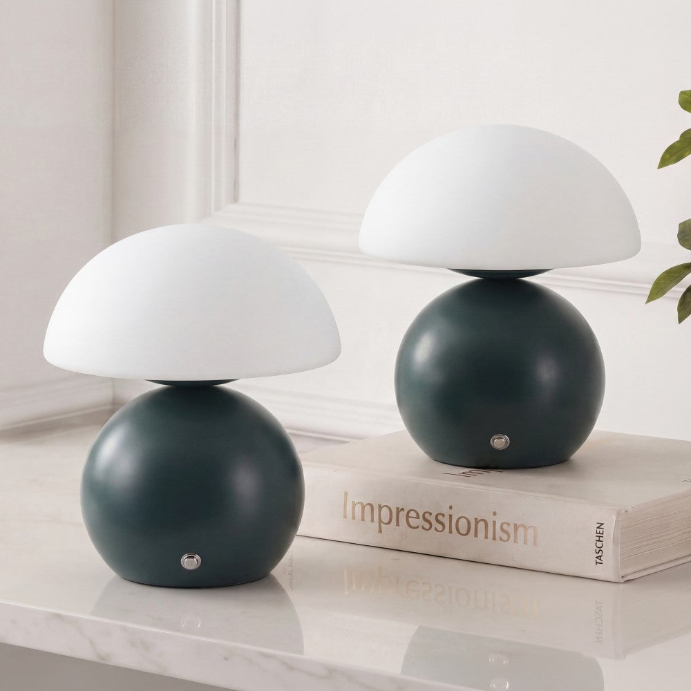 Arbor 7.3 in. Modern Minimalist Metal and Glass Rechargeable Integrated Touch Sensor Dimmable LED Table Lamp